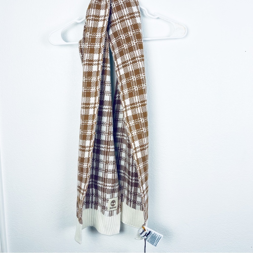 NWT timberland one size knit plaid tag scarf